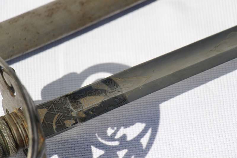 Victorian Rifle Regiment Sword with steel hilt and fish skin grip