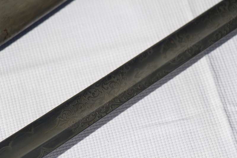 Victorian Rifle Regiment Sword with steel hilt and fish skin grip