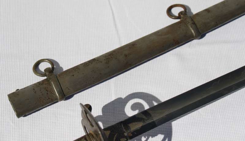 Victorian Rifle Regiment Sword with steel hilt and fish skin grip
