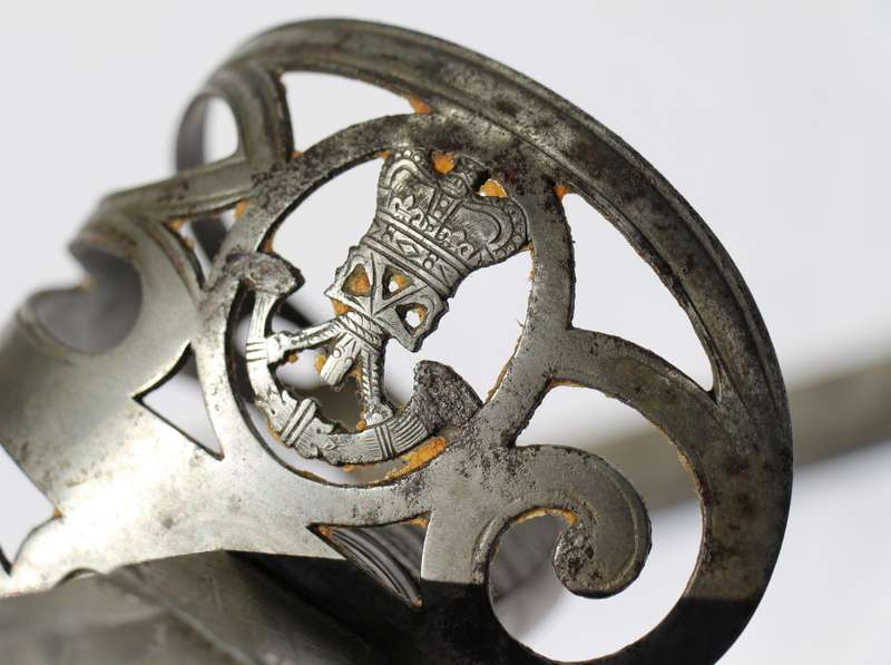 Victorian Rifle Regiment Sword with steel hilt and fish skin grip