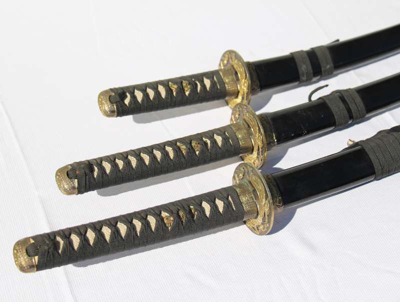 Japanese Samurai Blade in Sheath 3x Set