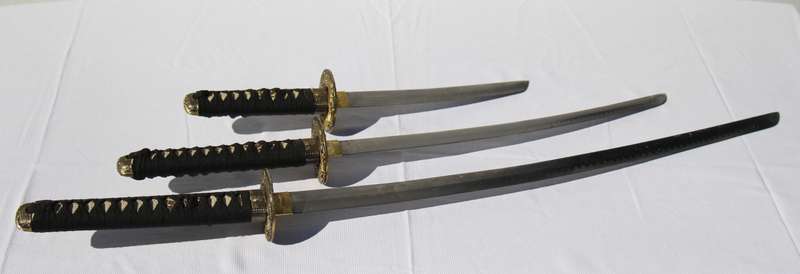 Japanese Samurai Blade in Sheath 3x Set