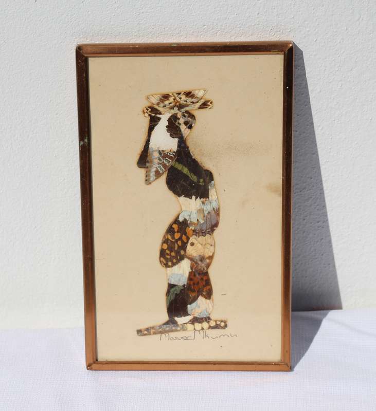 Vintage Mossel Mkumu Handcrafted Collage Made from real butterflies