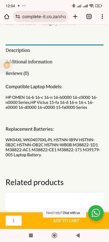 ORIGINAL WK04XL HP VICTUS/OMEN BATTERY