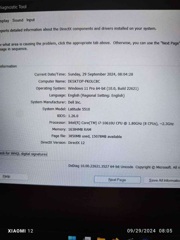 DELL LATITUDE 5510 VPRO i7 10610U