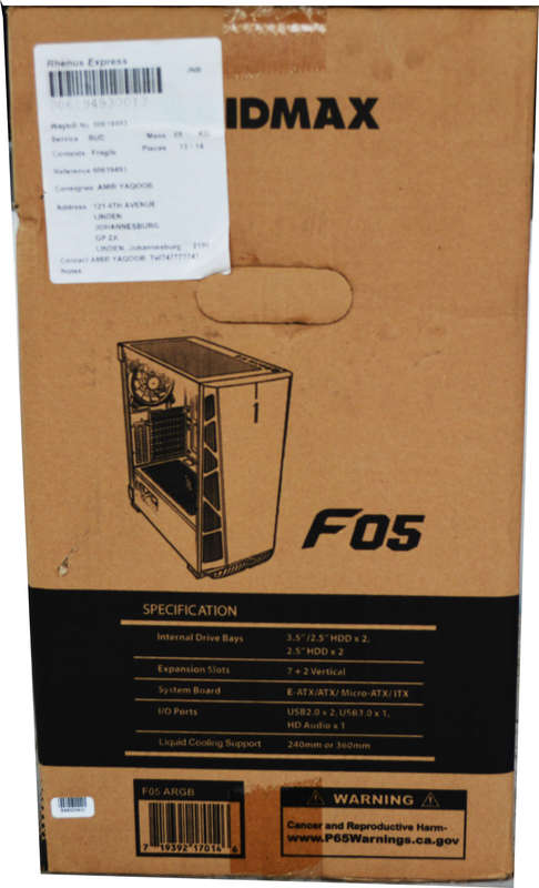 Raidmax  f05, brand new gaming empty case with rgb fan, support: atx / micro-atx / Mini-atx