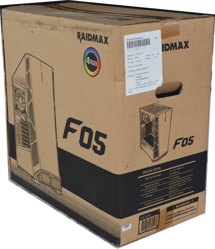 Raidmax  f05, brand new gaming empty case with rgb fan, support: atx / micro-atx / Mini-atx