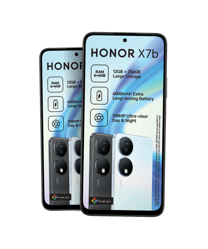 Honor X7b 256GB Dual Sim - Including Impact Proof Case Cover and Screen Protector (Valued at R600.00