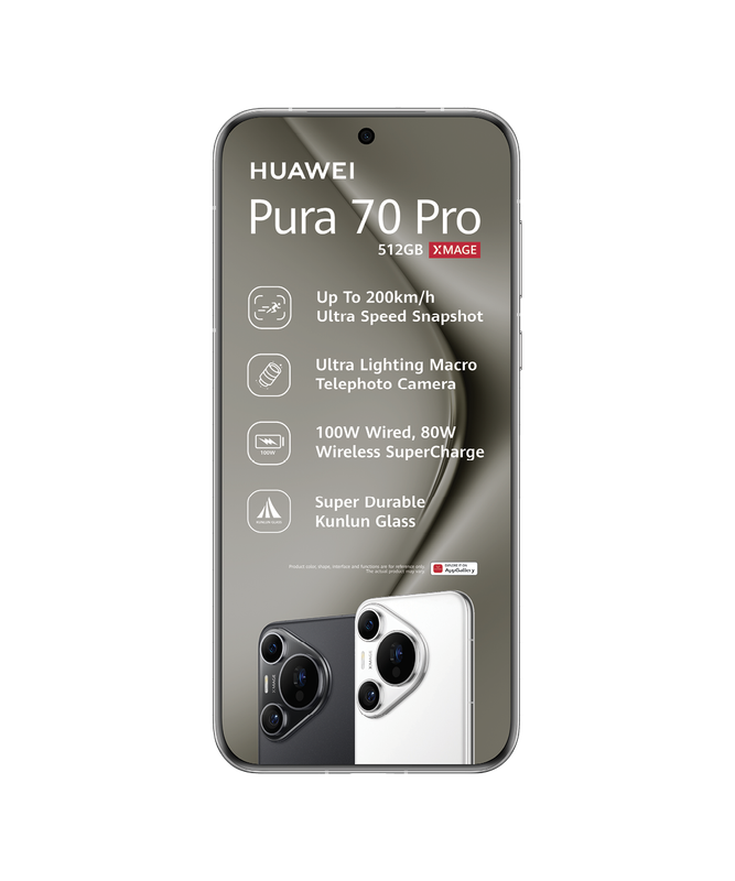 Huawei Pura 70 Pro 512GB Dual Sim - Including Impact Proof Cover and Screen Protector (Value R800.00