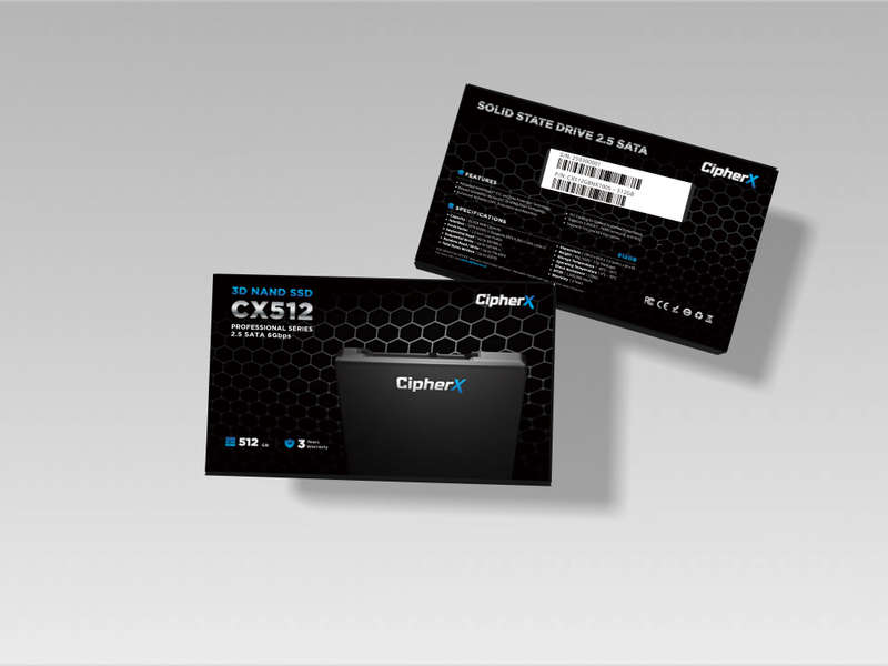 512GB CipherX, CX512 PRO 2.5", 3D NAND TLC, NANDXtend ECC Data Protect, SLC Caching, SATA-6Gbps SSD