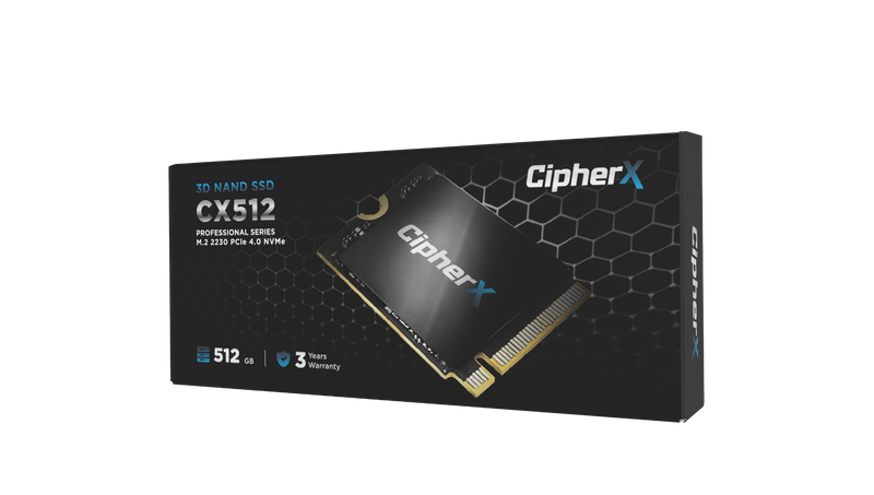 512GB CipherX Pro S Series, M.2 (2230), NVMe PCIE 4x4 (5600Mbps/4800Mbps) SSD