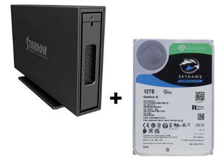 12TB Stardom, (w/ 12TB Seagate HDD Inside), 1-Bay External Drive, USB-3.2 (Hot-Swap Aluminum Design)