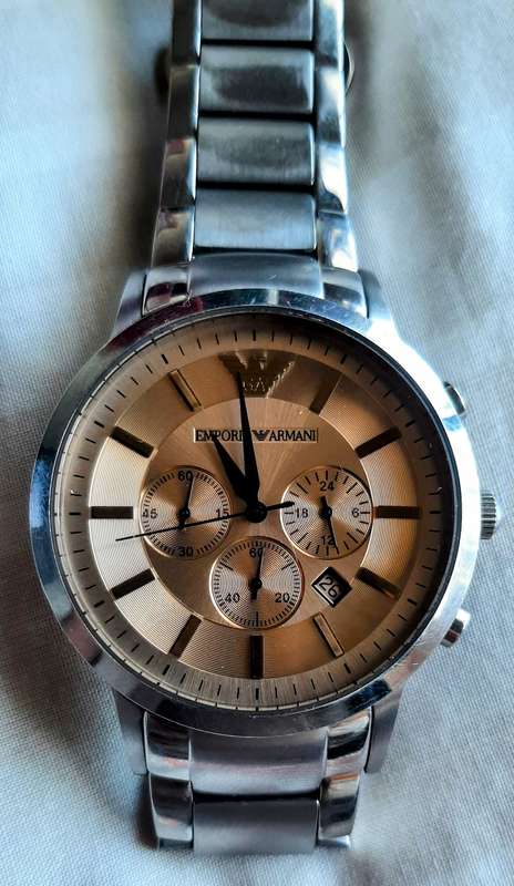 Emporio Armani AR-2447 Stainless Steel Watch with New Battery