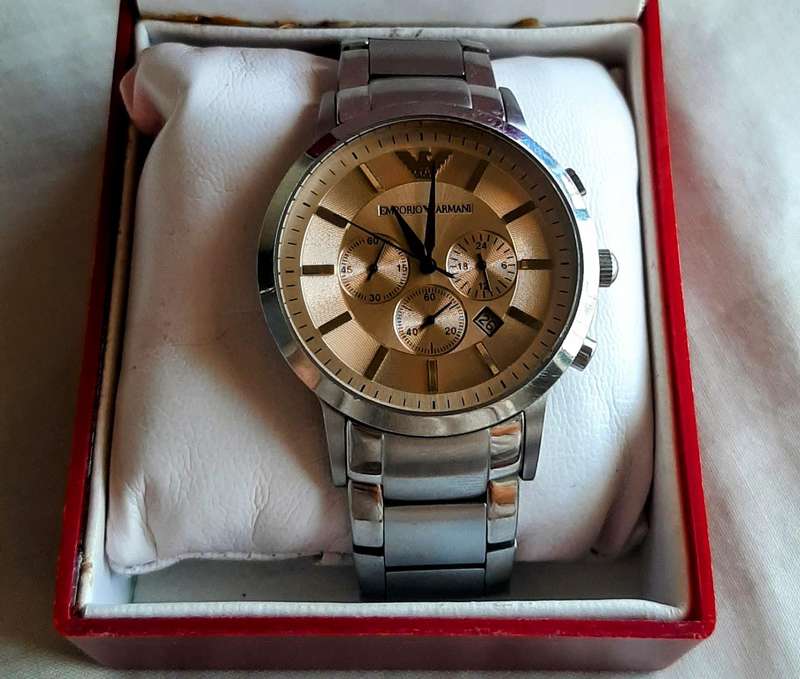 Emporio Armani AR-2447 Stainless Steel Watch with New Battery