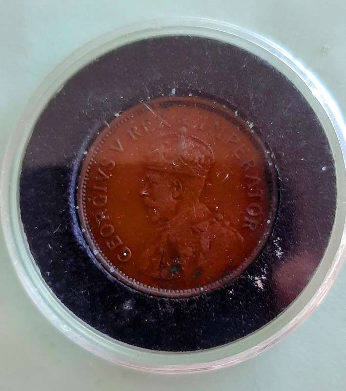 Union of South africa 1936 half penny coin in cover