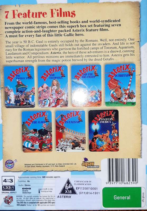 Asterix 7 crazy adventure movies.7 disc collectable