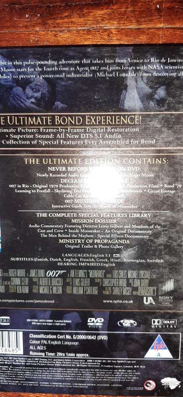 James Bond 007 set of 6 ultimate edition dvd's for one price