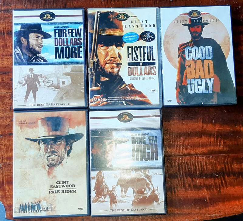 Clint Eastwood 5 dvd set.One price.