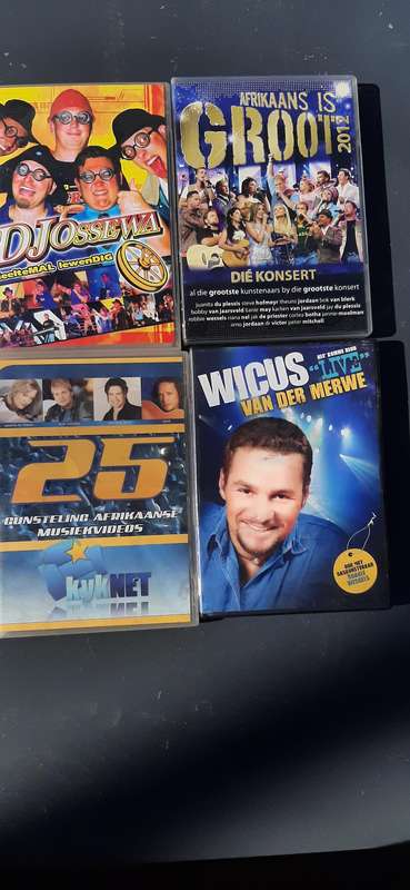 Variety of 4  Afrikaans musical dvd's listed in description