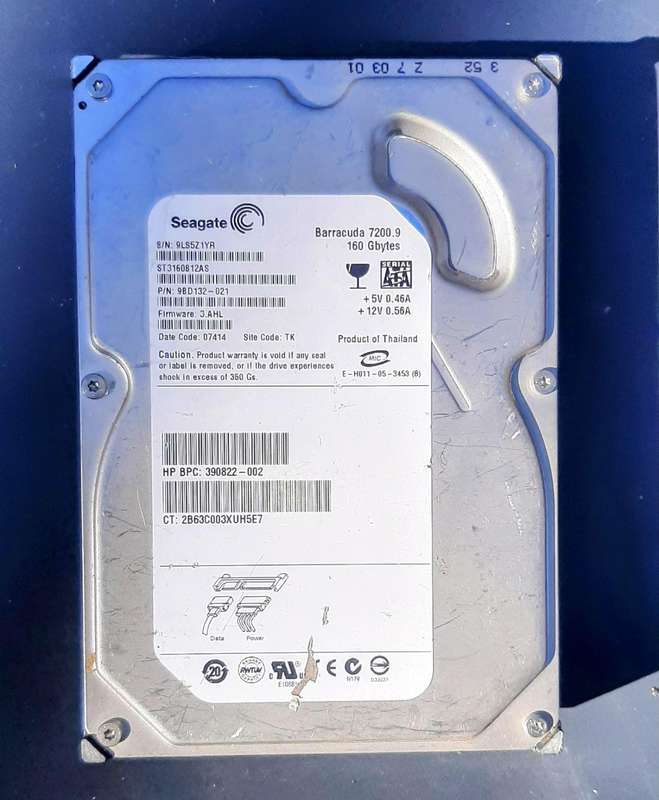 Hard drive 160gb seagate barracuda as is.