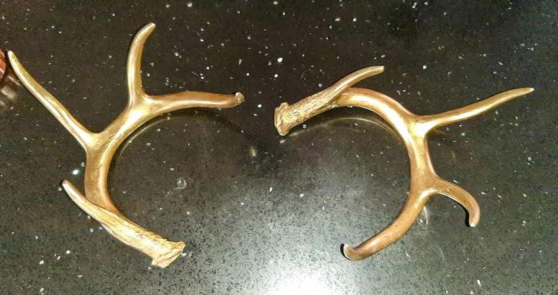 Cast metal deer antlers painted gold.For decorative,plate holder or hangers.
