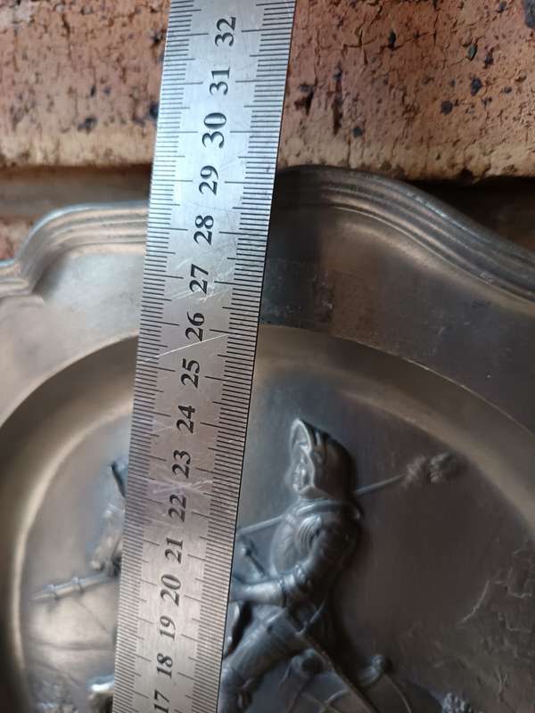 vintage pewter plate
