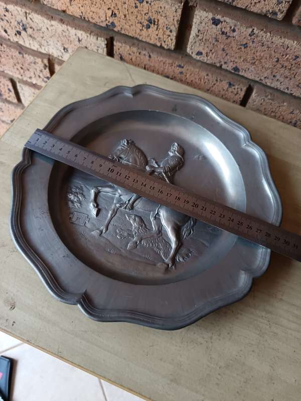 vintage pewter plate