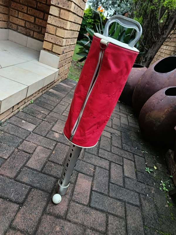 vintage red golf shag bag golf ball collecter