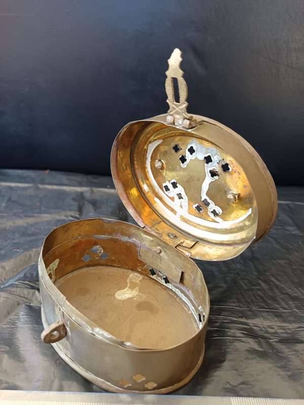 antique brass tinket box