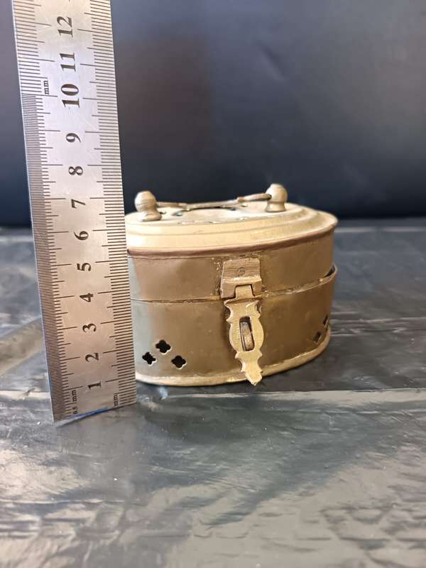 antique brass tinket box