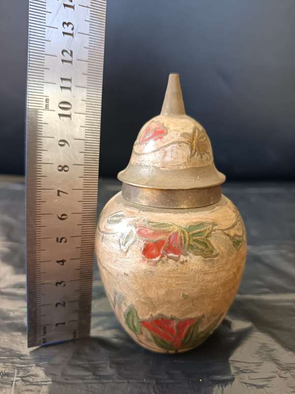 vintage brass  and enamel