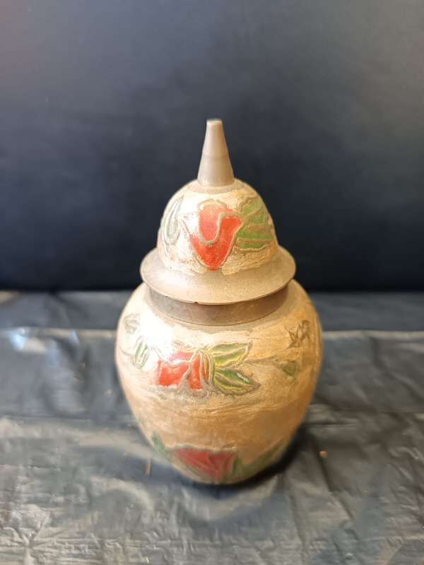 vintage brass  and enamel