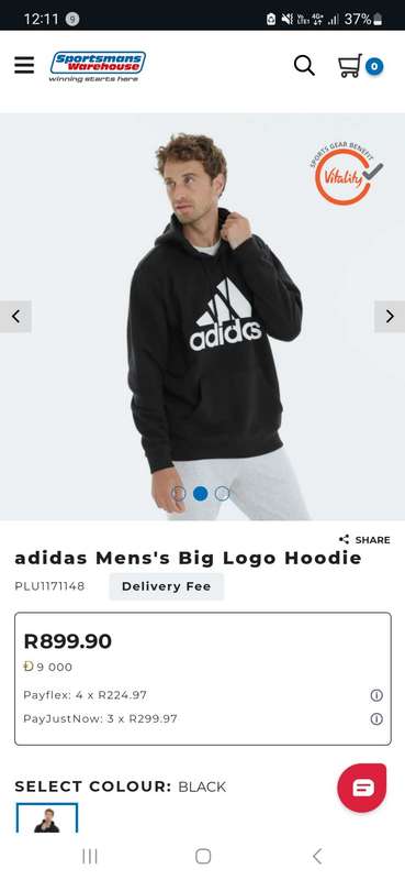 adidas Mens's Big Logo Hoodie
