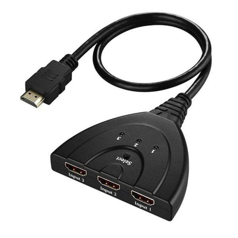 3 Port HDMI Switch with 50cm Pigtail Cable