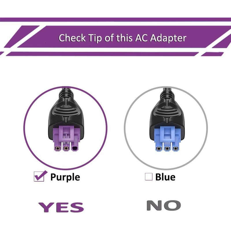 Comways Replacement Charger Compatible with HP Printer 32V 1.56A 50W (3-Pin Purple Tip)