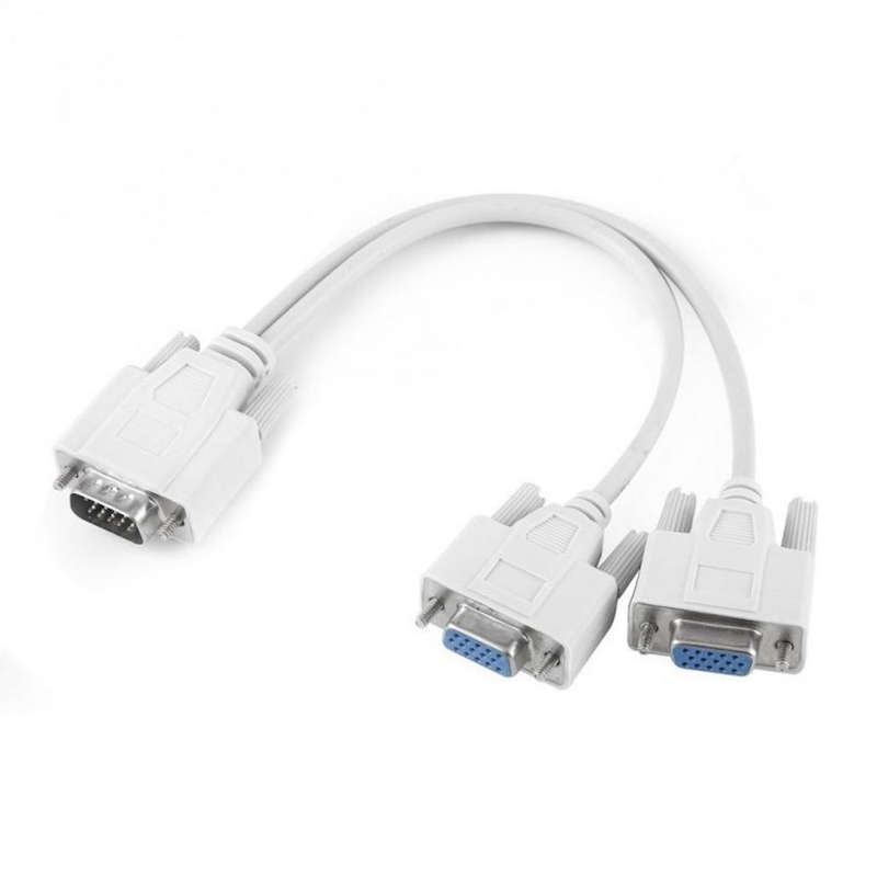 VGA Male to 2 VGA Female Cable