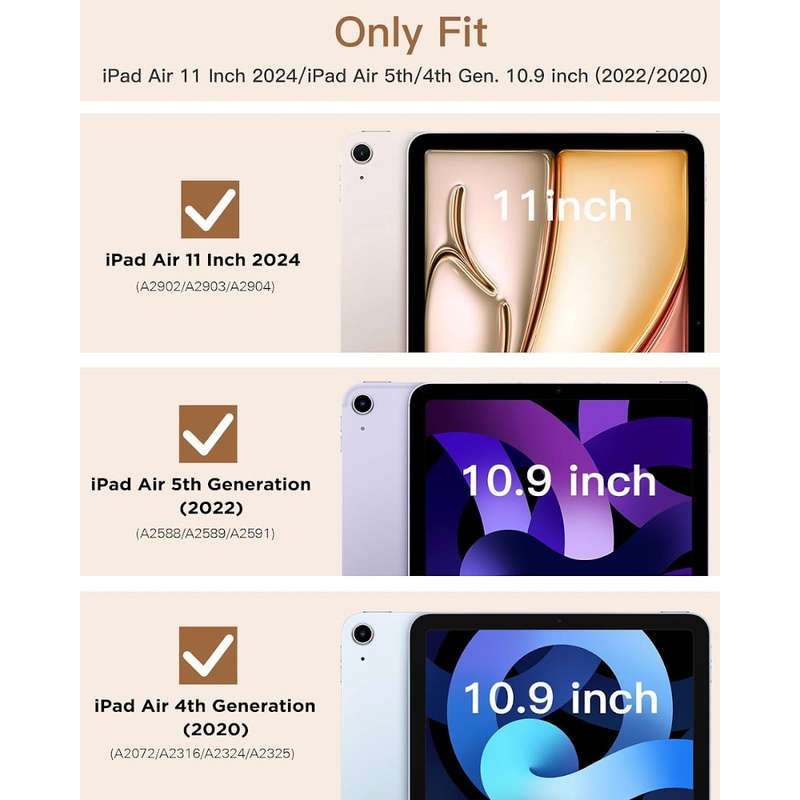 TechByte Smart Case for iPad Air 4th/5th/6th Gen 11" - Smart Cover - Navy