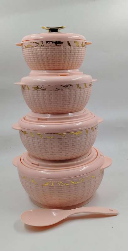 Insulated Casserole-5 Piece Set-pink and gold