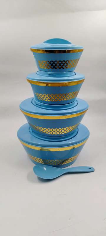 Insulated Casserole-5 Piece Set-blue and gold