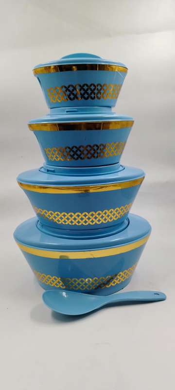 Insulated Casserole-5 Piece Set-blue and gold