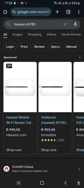 Huawei mifi router CAT 7 (E5783 230A) 300mbps
