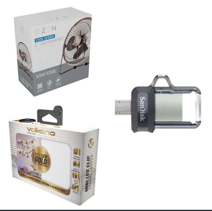 usb,desk fan,led twinkle lights bundle