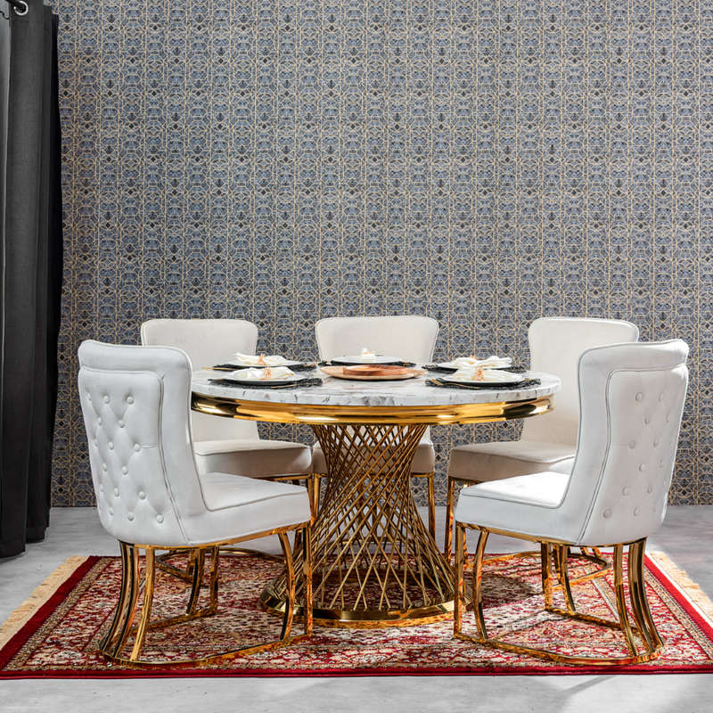 KC FURN  Maelstorm Marble Dining Set