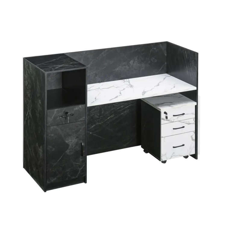KC FURN  Black And White Reception Desk