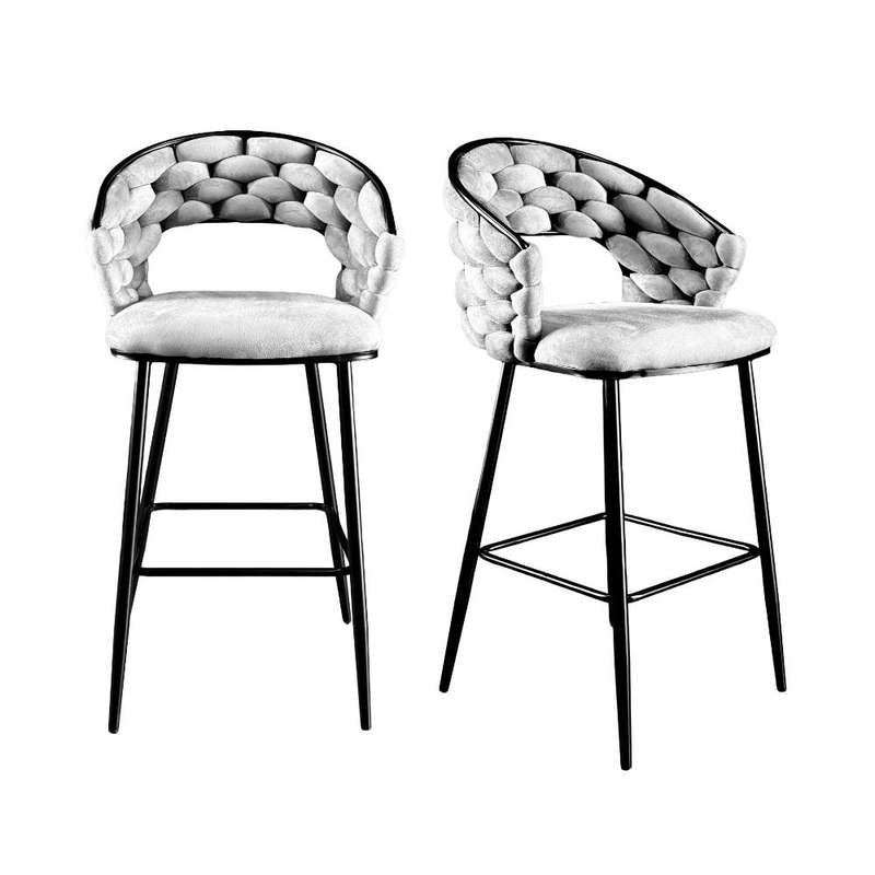 KC FURN  - Venus Set Of 2 Velvet Barstools