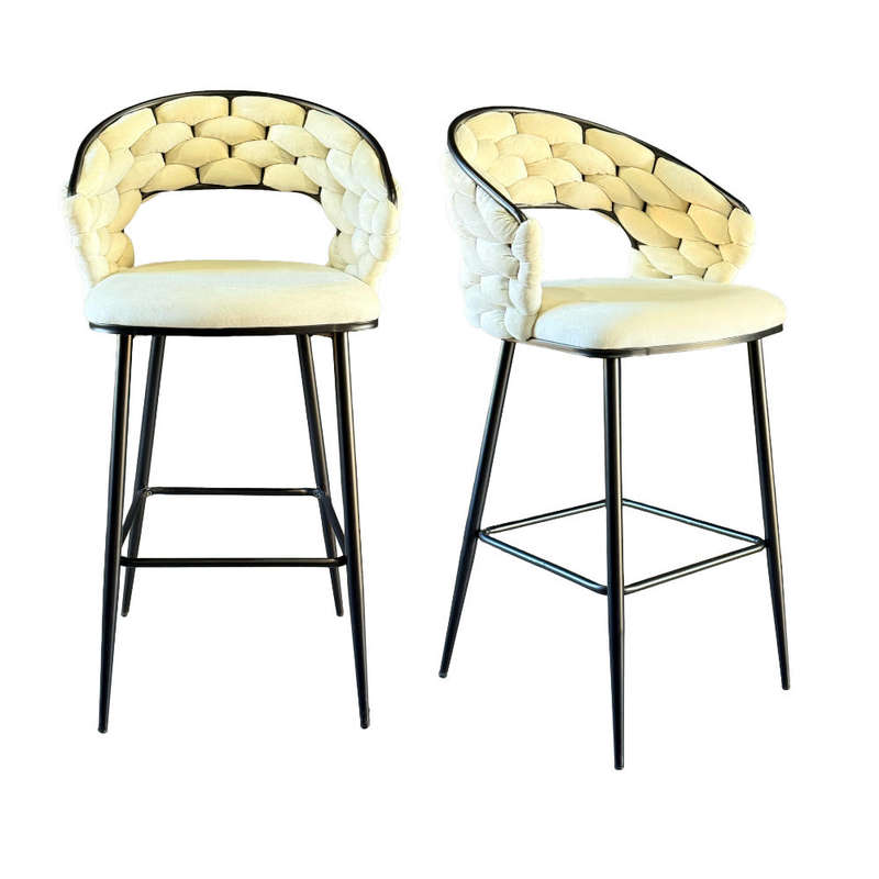 KC FURN  Venus Set Of 2 Velvet Barstools