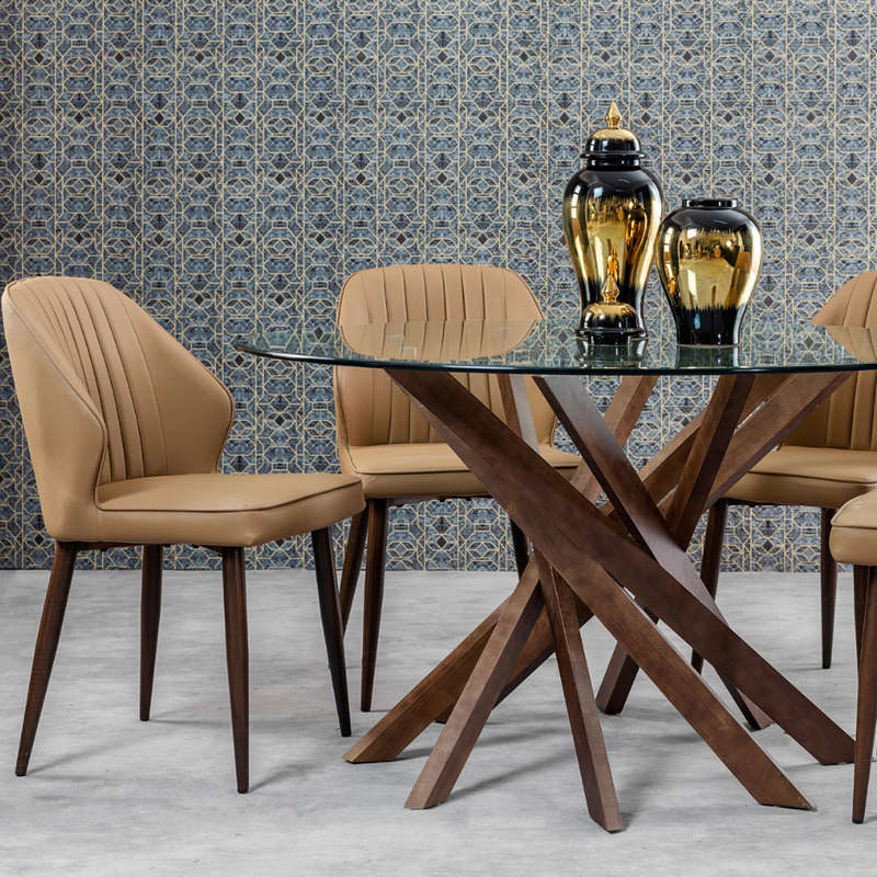 KC FURN  Tyra Walnut Dining Set