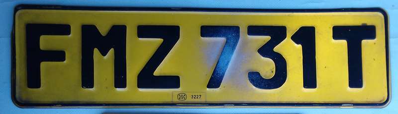 Original Vintage Transvaal Numberplate.