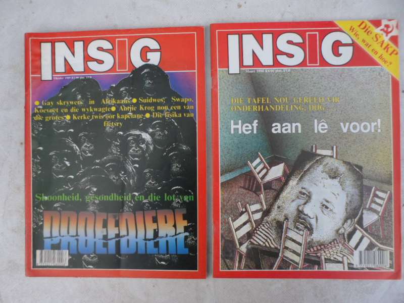 2 Insig Tydskrifte. Bie per tydskrif om altwee te koop.