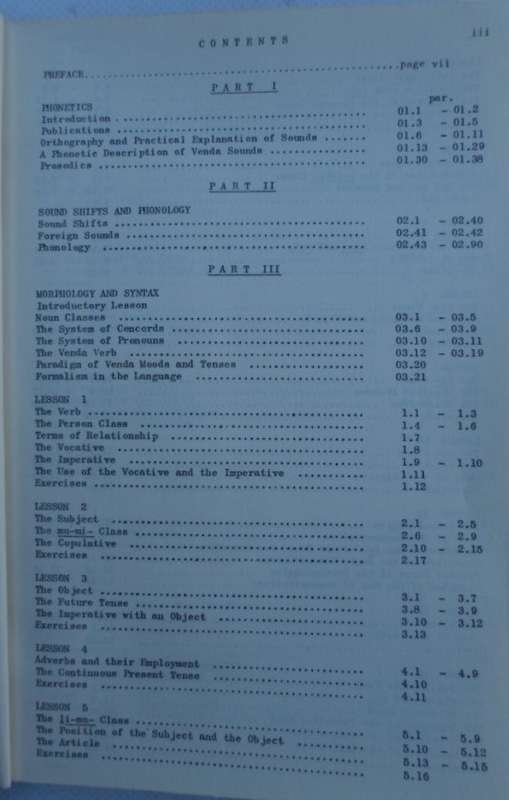 A Handbook of the Venda Language - D. Ziervogel & R.S. Dau. SCARCE!
